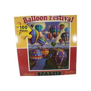 Dowdle Folk Art Balloon Festival Puzzle 100 Large Piece 16x20 Pre-owned Complete
